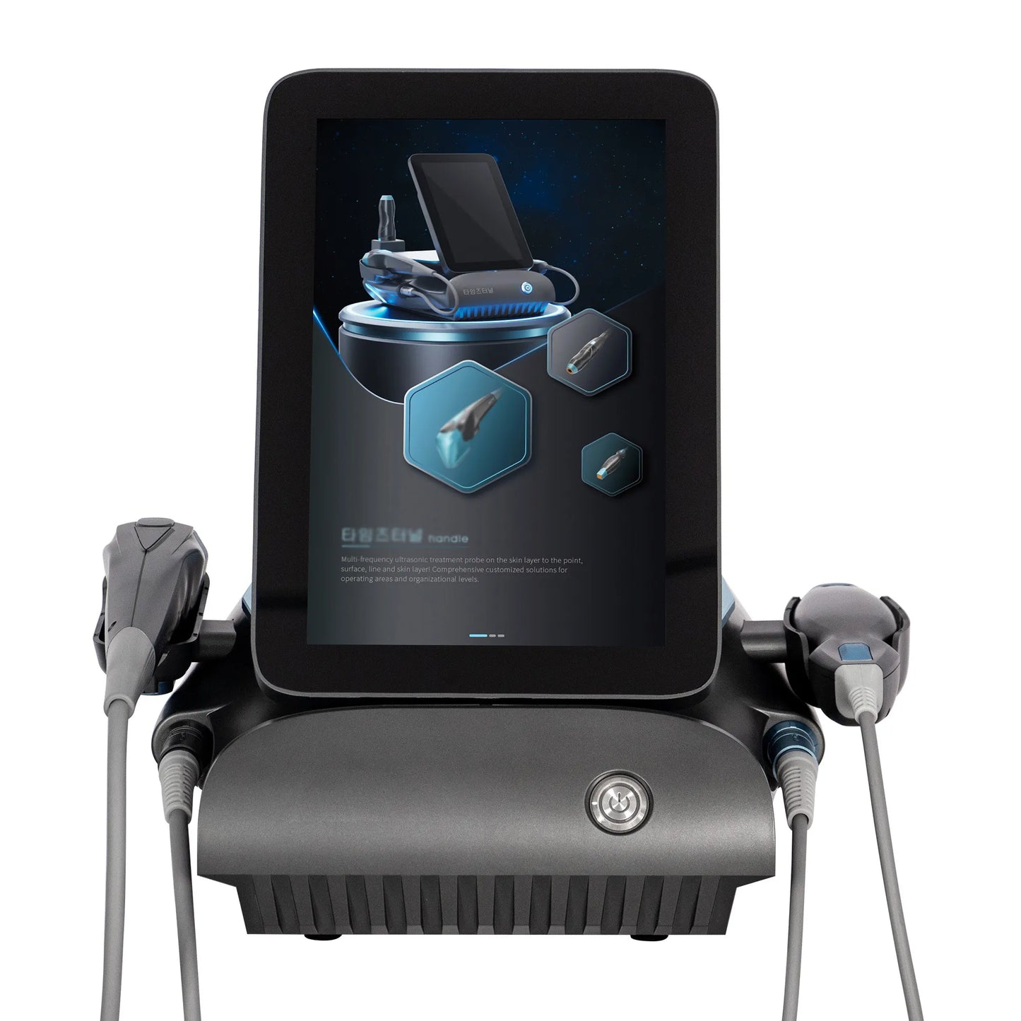 3-in-1 Titanium HIFU Ultrasonic RF Anti-Aging Machine with 3 Handles for Face and Body Lifting - Salon and Home Use