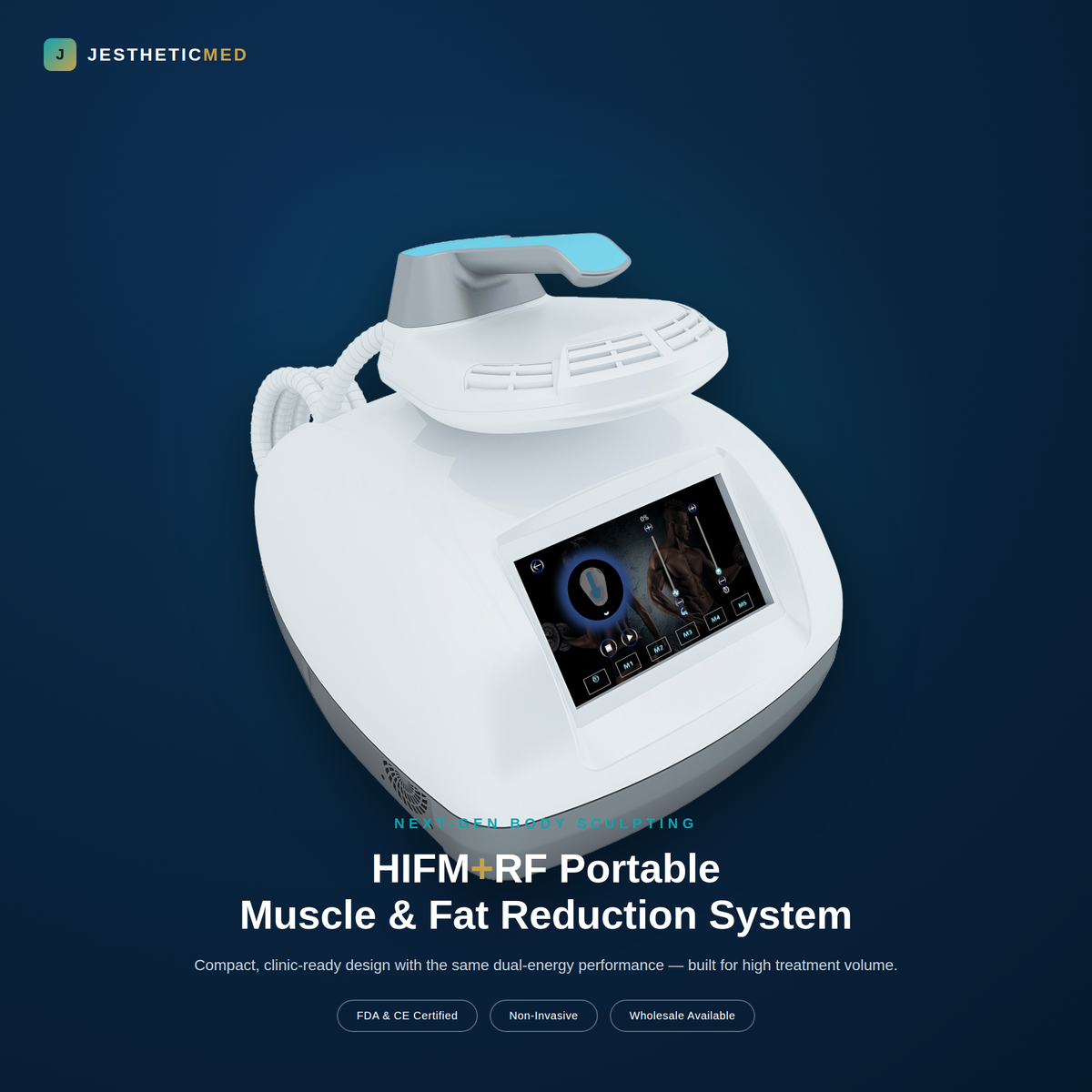 Jestheticmed HIFM+RF Machine – EMS Muscle Building & Fat Reduction Body Sculpting Device