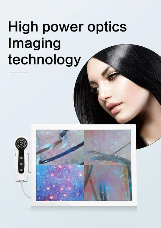 HD Digital Skin Analyzer Professional Hair Scalp Camera Detector Hair Follicle Oil Moisture Test Device 15inch Skin Tester image 0