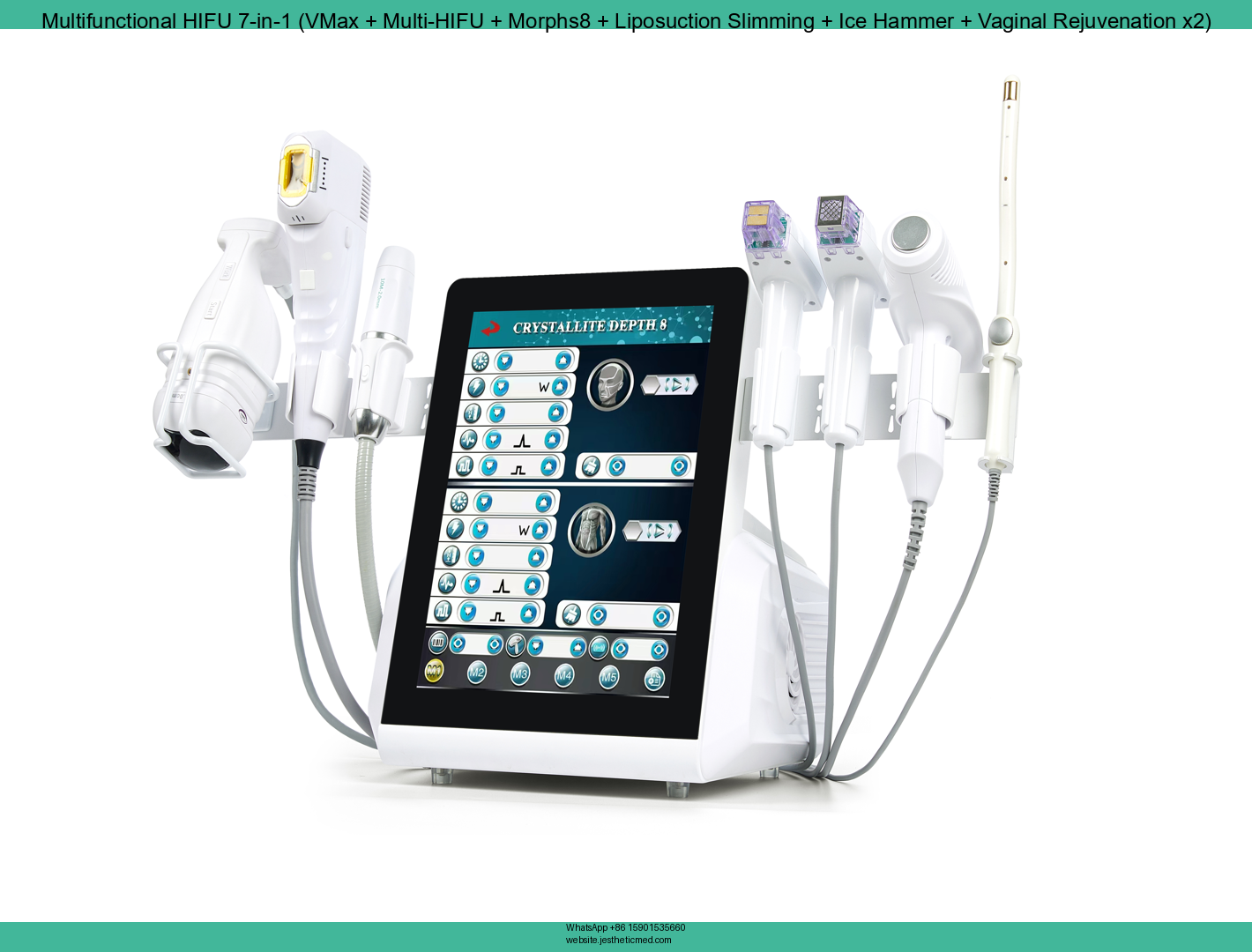 Multifunctional FRZHIFU EMRF M8 HIFU 7-in-1 (VMax + Multi-HIFU + Morphs8 + Liposuction Slimming + Ice Hammer + Vaginal Rejuvenation x2) image 1