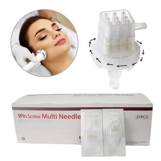  Premium Korea Beauty Injection Microneedles 0-2 mm Adjustable Crystal 9 Pins Multi Needles 21pcs/box image 0