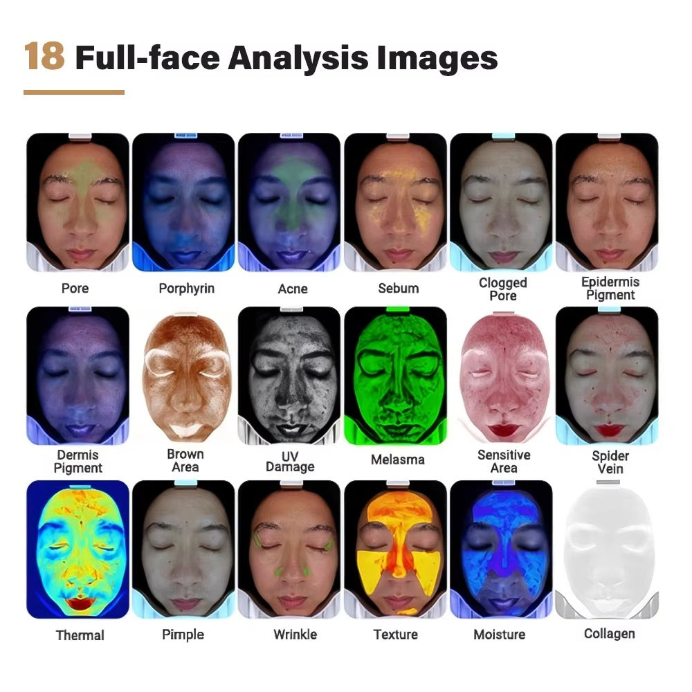 Newest Desktop M17 AI Skin Analyzer Facial Analysis Machine with Hair Scalp Handheld Detector