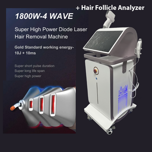 Diode Laser (4 Wavelengths, 3-4 Flexible Spot Sizes) + Skin Analysis Device