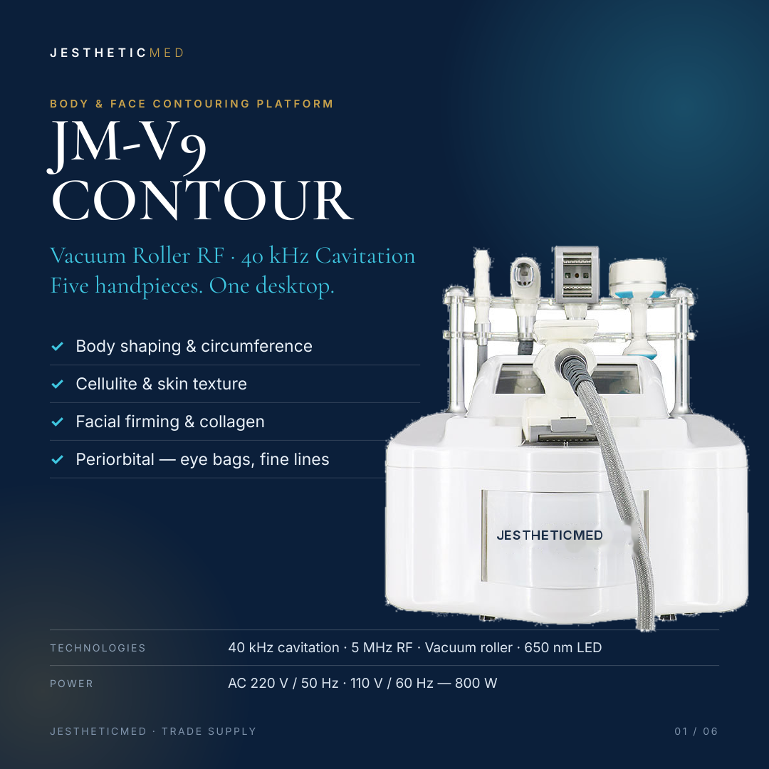 JM-V9 Contour 5-in-1 Vacuum Roller RF & 40kHz Cavitation Body Shaping Machine