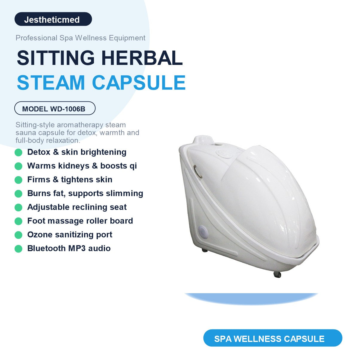 Professional Herbal Steam Sauna Capsule for Detox, Recovery & Full-Body Wellness
