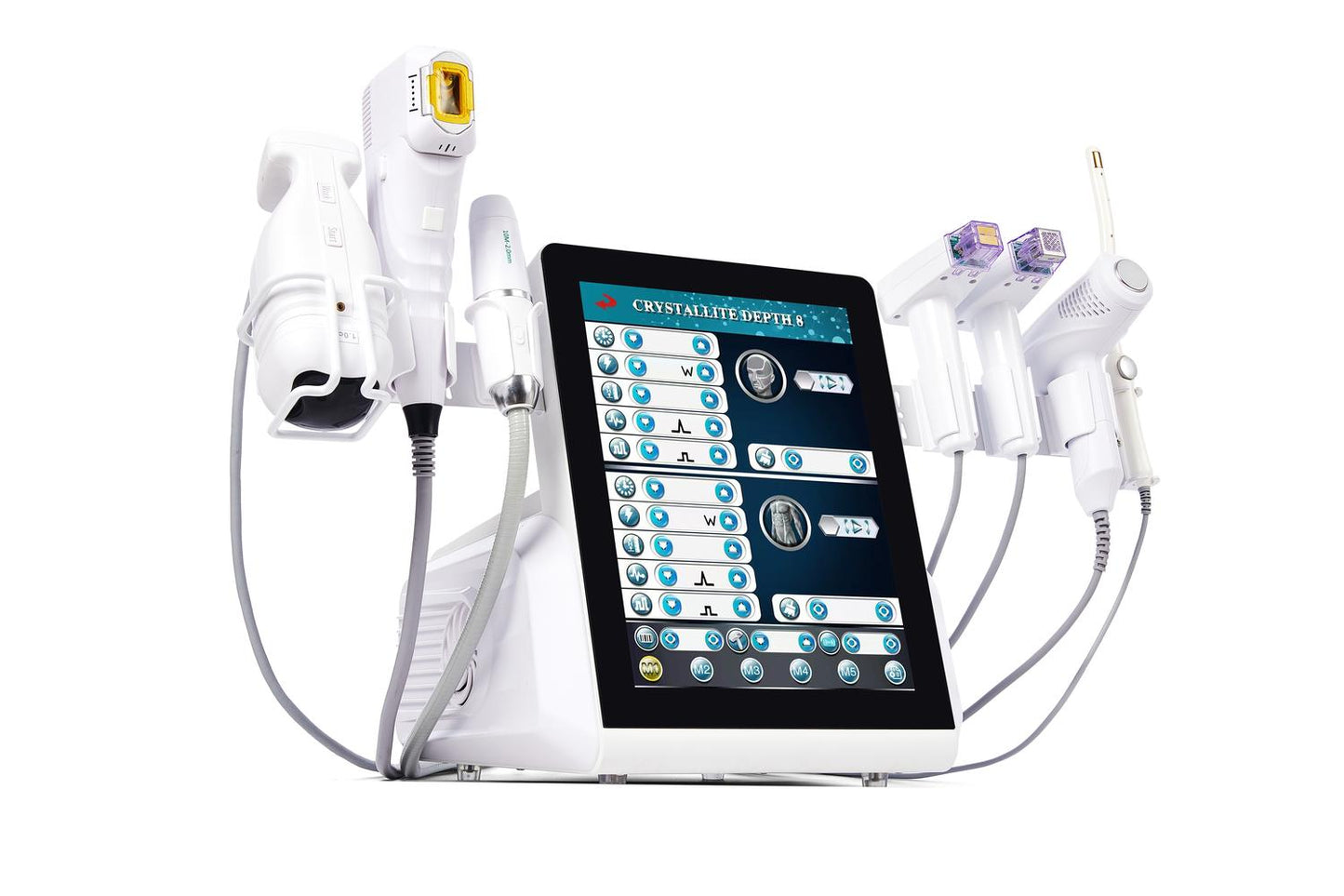 Multifunctional FRZHIFU EMRF M8 HIFU 7-in-1 (VMax + Multi-HIFU + Morphs8 + Liposuction Slimming + Ice Hammer + Vaginal Rejuvenation x2)