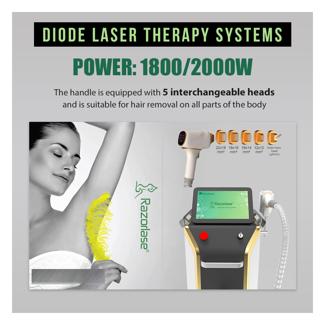 2024 Newest 1800/2000W Diode Laser Hair Removal Machine Razorlase SDL-M