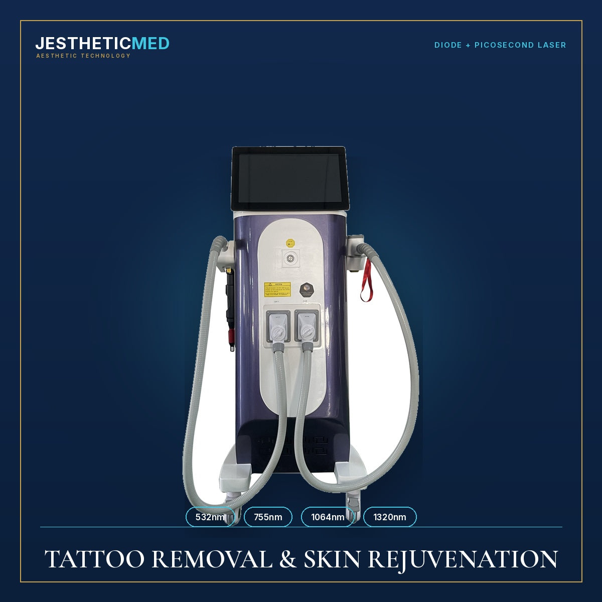 Professional 2-in-1 Diode & Picosecond Laser — 532nm + 755nm + 1064nm + 1320nm Tattoo Removal & Skin Rejuvenation