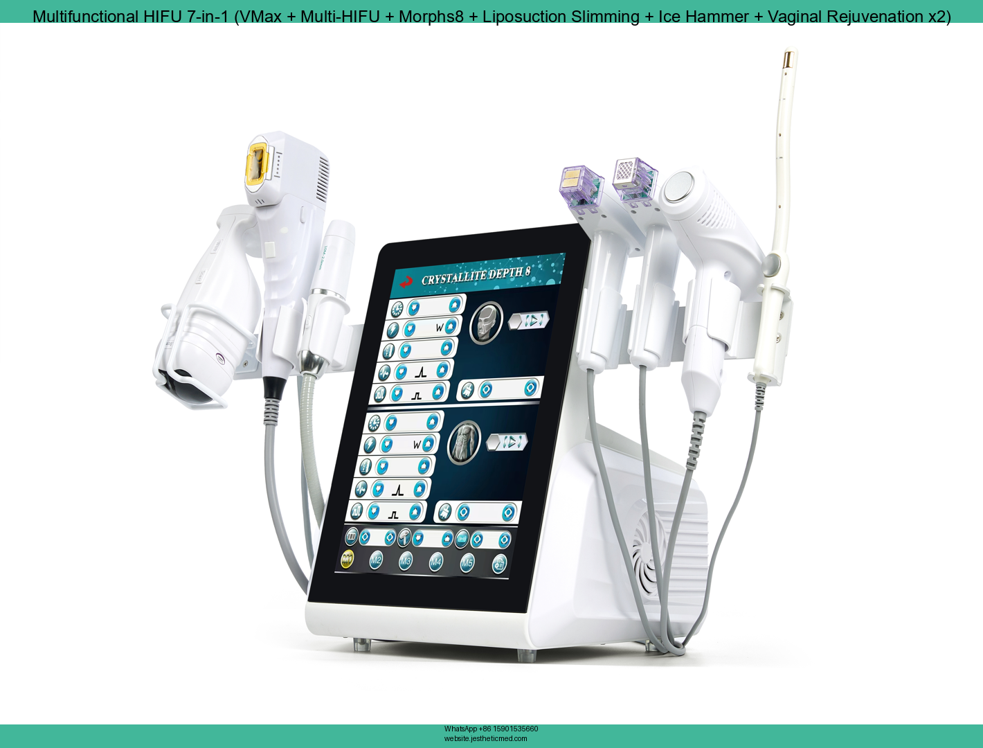 Multifunctional FRZHIFU EMRF M8 HIFU 7-in-1 (VMax + Multi-HIFU + Morphs8 + Liposuction Slimming + Ice Hammer + Vaginal Rejuvenation x2) image 2