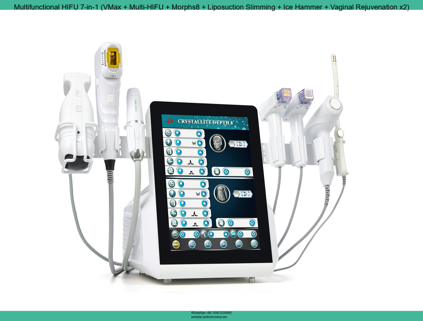 Multifunctional FRZHIFU EMRF M8 HIFU 7-in-1 (VMax + Multi-HIFU + Morphs8 + Liposuction Slimming + Ice Hammer + Vaginal Rejuvenation x2) image 3