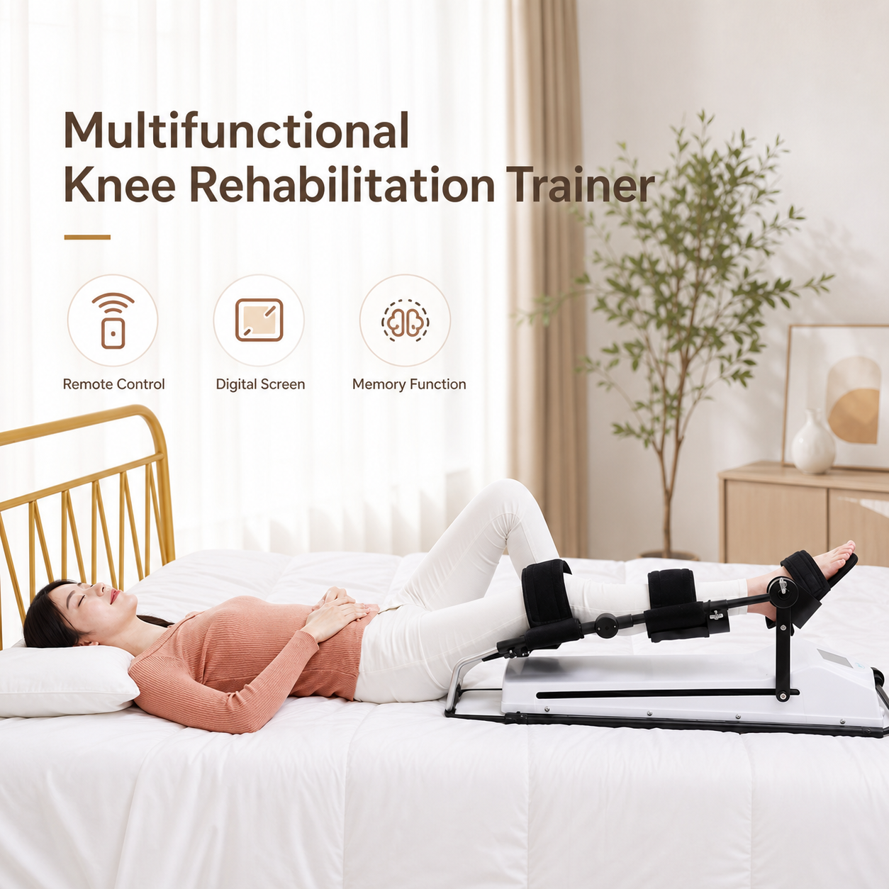 Medical knee joint CPM (Continuous Passive Motion) rehabilitation equipment helps improve recovery and mobility, offering exercises designed to strengthen knee flexion.