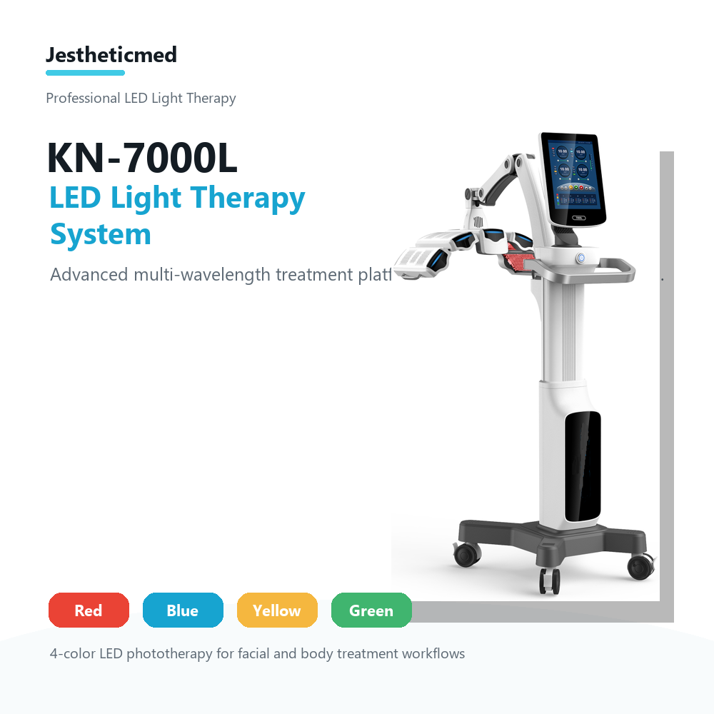 Jestheticmed KN-7000L is a professional LED light therapy system designed for aesthetic clinics, beauty salons, and skin management centers
